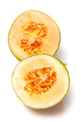 Canteloupe melon fruit (Cucumis melo)