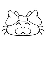 Glückliches Katzen Mädchen mit Schleife