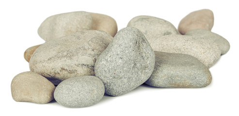 Pile of stones are isolated on white