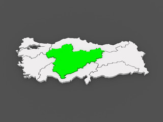 Fototapeta premium Map of Central Anatolia. Turkey.