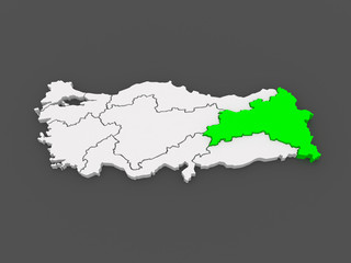 Obraz premium Map of Eastern Anatolia. Turkey.