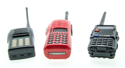 Portable radio sets isolated on white background