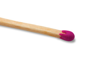 Wooden match isolated on white background