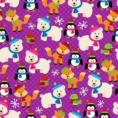 Vector Seamless Tileable Christmas Themed Patterned Background