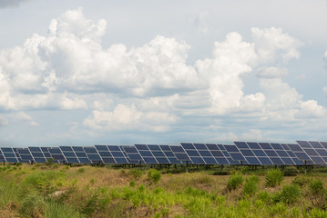 Fototapeta premium The solar farm for green energy in Thailand
