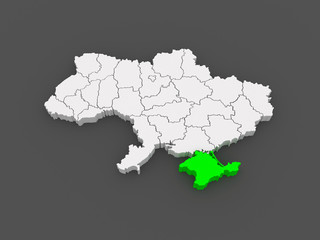 Map of Republic of Crimea. Ukraine.