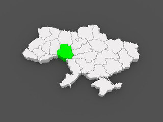 Map of Vinnytsia region. Ukraine.