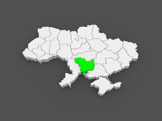 Map of Nikolaev region. Ukraine.