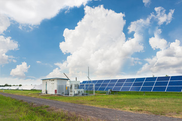 Fototapeta na wymiar The solar farm for green energy in Thailand