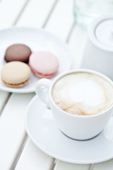 macarons with cappuccino