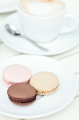 macarons with cappuccino