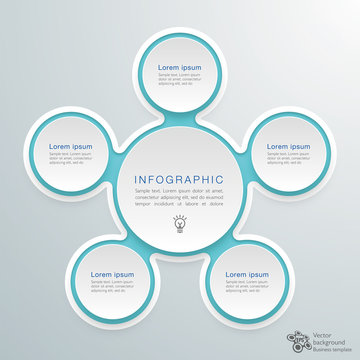 Infographics Vector Background 5-Step Process