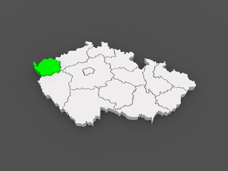 Map of Karlovy Vary Region. Czech Republic.