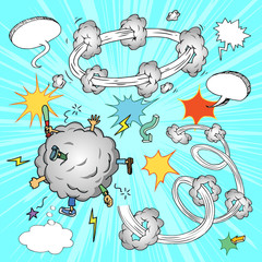 Set of comic icons. Vector illustration