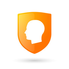 Shield icon with a head