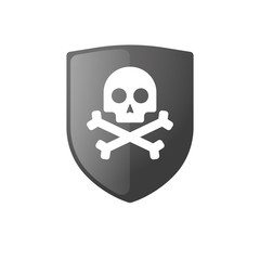 Shield icon with a skull