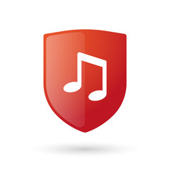 Shield icon with a musical note