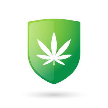 Shield icon with a marijuana leaf