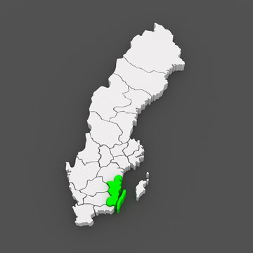 Map of Kalmar. Sweden.