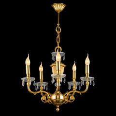 Fototapeta na wymiar Vintage chandelier isolated on black with clipping path