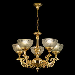 Vintage chandelier isolated on black with clipping path