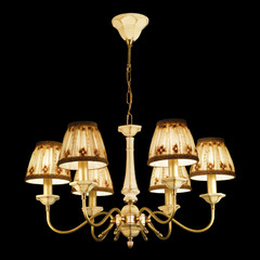 Vintage chandelier isolated on black with clipping path