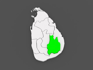 Map of Uva. Sri Lanka.