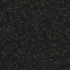 Seamless monochrome pattern with flowers