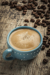 Coffee cup on a wooden table