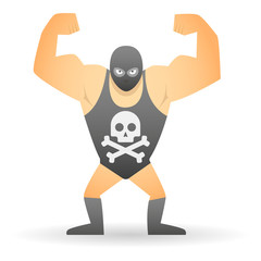 Wrestler with a skull