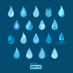 collection of vector water drops