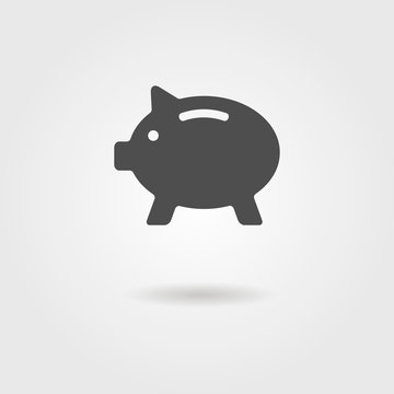 black piggy bank with shadow