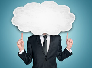 Business man and cloud