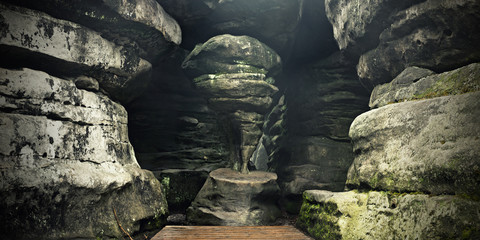 Kurza Stopka, "Błędne Skały" labyrinth, "Góry Stołowe"