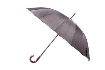 Black umbrella with wooden handle