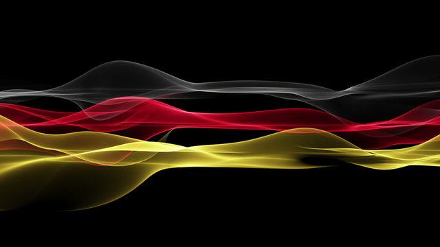 Wonderful german color wave animation in slow motion for sport events - loop HD 1080p
