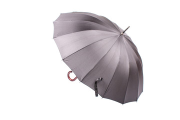 Black umbrella with wooden handle