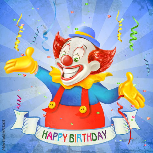 Happy Birthday Clown Clip Art