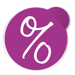 percent sign icon button purple 3d isolated