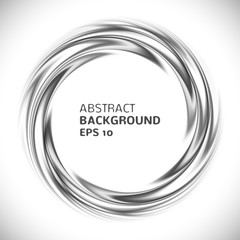 Abstract black and white swirl circle background. Vector