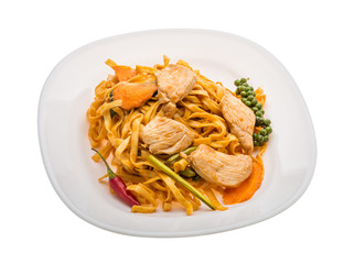 Fried noodles with chicken