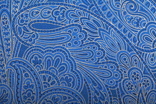 Vintage blue paisley wallpaper