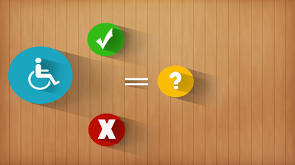Engelli işaret simgesi ve engelli sorunları © ufkumeydan