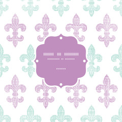 Abstract textile fleur de lis stripes frame seamless pattern © Oksancia