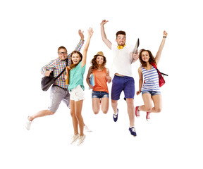 Group of happy students