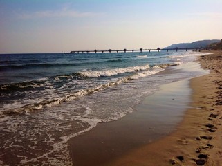 walking on the beach at Baltic Sea