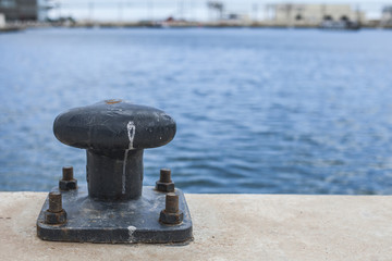 Bollard near the sea