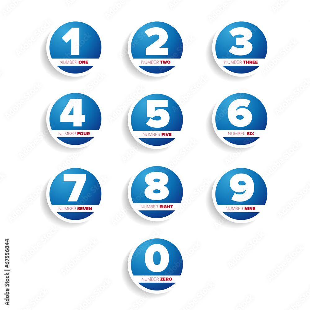 Poster set of buttons with number