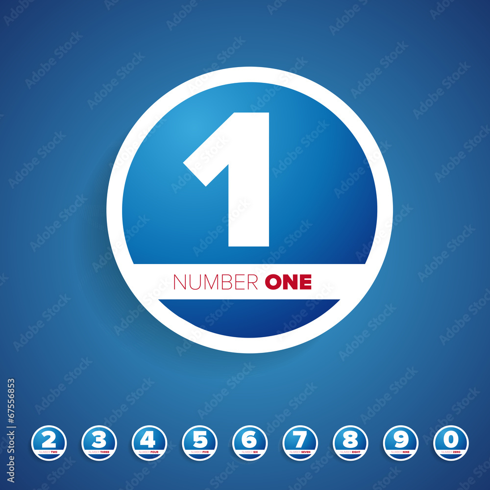 Poster set of buttons with number