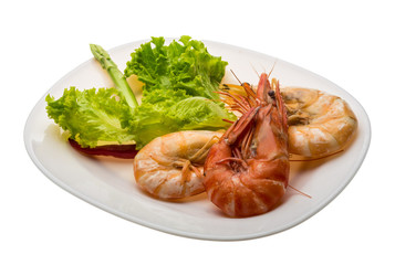 Boiled king prawns